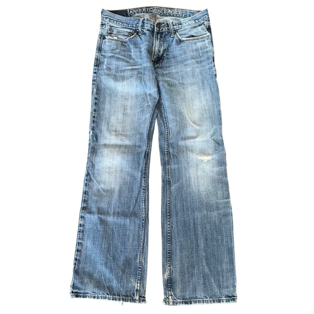 American Eagle Outfitters Men’s 29x30 Distressed Bootcut Blue Jeans Vintage